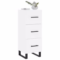 vidaXL Sideboard Storage Side Cabinet Cupboard Sonoma Oak Engineered Wood - white