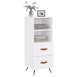 vidaXL Sideboard Storage Cabinet Cupboard Side Cabinet White Engineered Wood - high gloss white - Additional view 2