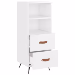 vidaXL Sideboard Storage Cabinet Cupboard Side Cabinet White Engineered Wood - high gloss white - Additional view 4