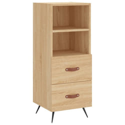 vidaXL Sideboard Storage Cabinet Cupboard Side Cabinet White Engineered Wood - sonoma oak