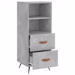 vidaXL Sideboard Storage Cabinet Cupboard Side Cabinet White Engineered Wood - concrete grey - Additional view 4
