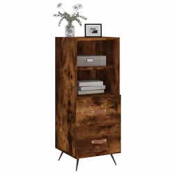 vidaXL Sideboard Storage Cabinet Cupboard Side Cabinet White Engineered Wood - smoked oak - Additional view 2
