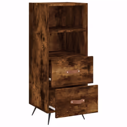 vidaXL Sideboard Storage Cabinet Cupboard Side Cabinet White Engineered Wood - smoked oak - Additional view 4