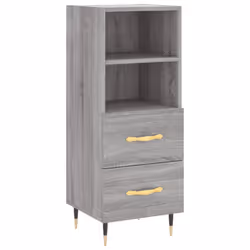 vidaXL Sideboard Storage Cabinet Cupboard High Gloss White Engineered Wood - grey sonoma