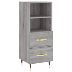 vidaXL Sideboard Storage Cabinet Cupboard High Gloss White Engineered Wood - grey sonoma