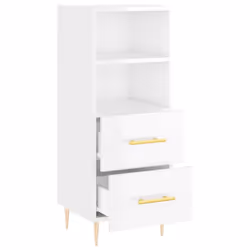 vidaXL Sideboard Storage Cabinet Side Cabinet Concrete Grey Engineered Wood - high gloss white - Additional view 4