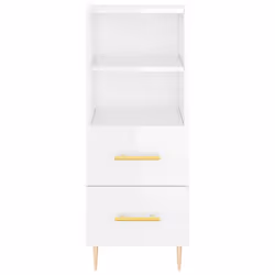 vidaXL Sideboard Storage Cabinet Side Cabinet Concrete Grey Engineered Wood - high gloss white - Additional view 5