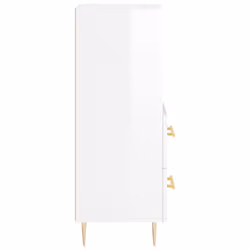 vidaXL Sideboard Storage Cabinet Side Cabinet Concrete Grey Engineered Wood - high gloss white - Additional view 6