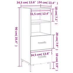 vidaXL Sideboard Storage Side Cabinet Cupboard Concrete Grey Engineered Wood