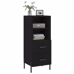 vidaXL Sideboard Storage Cabinet Cupboard Side Cabinet Black Engineered Wood