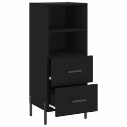 vidaXL Sideboard Storage Cabinet Cupboard Side Cabinet Black Engineered Wood - Additional view 4