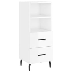vidaXL Sideboard Storage Cabinet Side Cabinet Cupboard White Engineered Wood - high gloss white