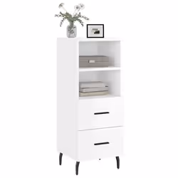 vidaXL Sideboard Storage Cabinet Side Cabinet Cupboard White Engineered Wood - high gloss white