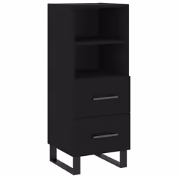vidaXL Sideboard Storage Cabinet Side Cabinet Cupboard White Engineered Wood - black