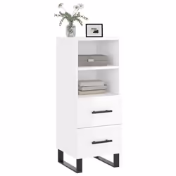 vidaXL Sideboard Storage Cabinet Side Cabinet Cupboard White Engineered Wood - high gloss white - Additional view 2