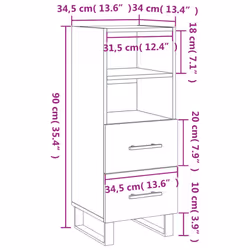 vidaXL Sideboard Storage Cabinet Side Cabinet Cupboard White Engineered Wood - high gloss white - Additional view 3