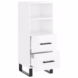 vidaXL Sideboard Storage Cabinet Side Cabinet Cupboard White Engineered Wood - high gloss white - Additional view 4