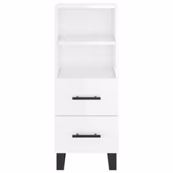vidaXL Sideboard Storage Cabinet Side Cabinet Cupboard White Engineered Wood - high gloss white - Additional view 5