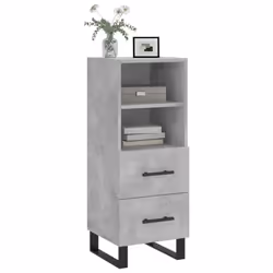 vidaXL Sideboard Storage Cabinet Side Cabinet Cupboard White Engineered Wood - concrete grey