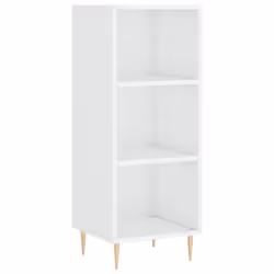 vidaXL Sideboard Highboard Cupboard Side Cabinet Smoked Oak Engineered Wood - high gloss white
