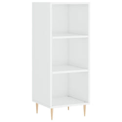 vidaXL Sideboard Highboard Cupboard Side Cabinet Smoked Oak Engineered Wood - high gloss white