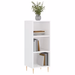 vidaXL Sideboard Highboard Cupboard Side Cabinet Smoked Oak Engineered Wood - high gloss white