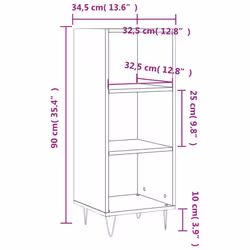 vidaXL Sideboard Cabinet Storage Cabinet Side Cabinet Cupboard Engineered Wood - black - Additional view 8