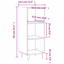 vidaXL Sideboard Cabinet Storage Cabinet Side Cabinet Cupboard Engineered Wood - sonoma oak - Additional view 8