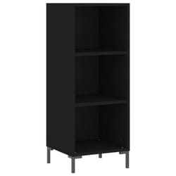vidaXL Sideboard Highboard Cupboard Side Cabinet Sonoma Oak Engineered Wood - black