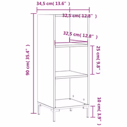 vidaXL Sideboard Highboard Cupboard Side Cabinet Sonoma Oak Engineered Wood - concrete grey - Additional view 3