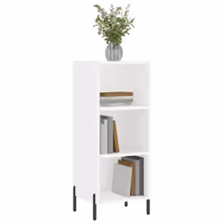 vidaXL Sideboard Storage Cabinet Cupboard Side Cabinet Black Engineered Wood - white