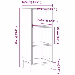 vidaXL Sideboard Storage Cabinet Cupboard Side Cabinet Black Engineered Wood - concrete grey - Additional view 8