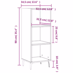 vidaXL Sideboard Highboard Cupboard Side Cabinet Grey Sonoma Engineered Wood - black - Additional view 8