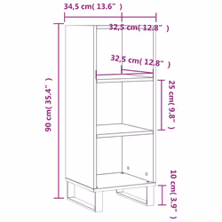 vidaXL Sideboard Highboard Cupboard Side Cabinet Brown Oak Engineered Wood - sonoma oak