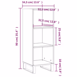 vidaXL Sideboard Highboard Cupboard Side Cabinet Brown Oak Engineered Wood - brown oak - Additional view 8