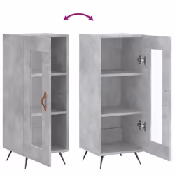 vidaXL Sideboard Storage Cabinet Cupboard Side Cabinet White Engineered Wood - concrete grey - Additional view 8