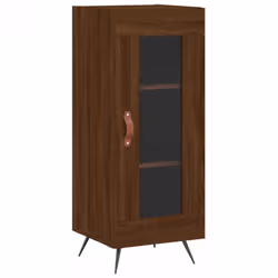 vidaXL Sideboard Storage Cabinet Cupboard Side Cabinet White Engineered Wood - brown oak