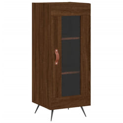 vidaXL Sideboard Storage Cabinet Cupboard Side Cabinet White Engineered Wood - brown oak