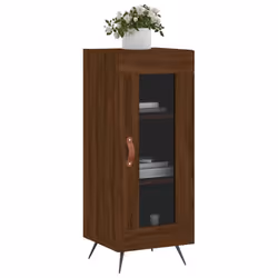 vidaXL Sideboard Storage Cabinet Cupboard Side Cabinet White Engineered Wood - brown oak