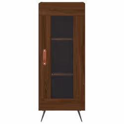 vidaXL Sideboard Storage Cabinet Cupboard Side Cabinet White Engineered Wood - brown oak - Additional view 4