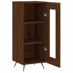 vidaXL Sideboard Storage Cabinet Cupboard Side Cabinet White Engineered Wood - brown oak - Additional view 5