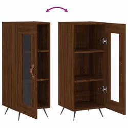 vidaXL Sideboard Storage Cabinet Cupboard Side Cabinet White Engineered Wood - brown oak - Additional view 8