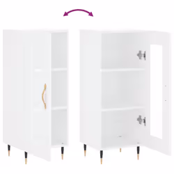vidaXL Sideboard Storage Cabinet Cupboard Side Cabinet White Engineered Wood - white - Additional view 8