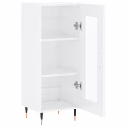 vidaXL Sideboard Storage Cabinet Cupboard Side Cabinet White Engineered Wood - high gloss white - Additional view 5