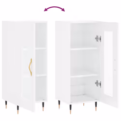 vidaXL Sideboard Storage Cabinet Cupboard Side Cabinet White Engineered Wood - high gloss white - Additional view 8