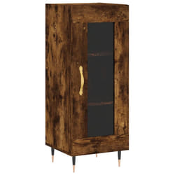 vidaXL Sideboard Storage Cabinet Cupboard Side Cabinet White Engineered Wood - smoked oak