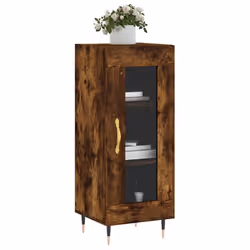 vidaXL Sideboard Storage Cabinet Cupboard Side Cabinet White Engineered Wood - smoked oak