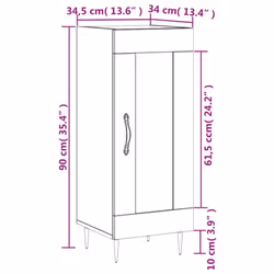 vidaXL Sideboard Storage Cabinet Cupboard Side Cabinet White Engineered Wood - smoked oak