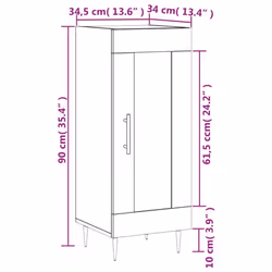vidaXL Sideboard Storage Cabinet Cupboard Side Cabinet Black Engineered Wood - white
