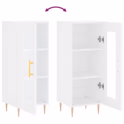 vidaXL Sideboard Storage Cabinet Cupboard Side Cabinet Black Engineered Wood - white - Additional view 8